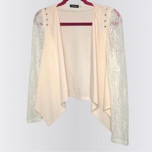 Lightweight Blush Lace Studded Blazer